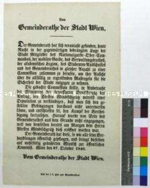 Maueranschlag des Gemeinderats der Stadt Wien