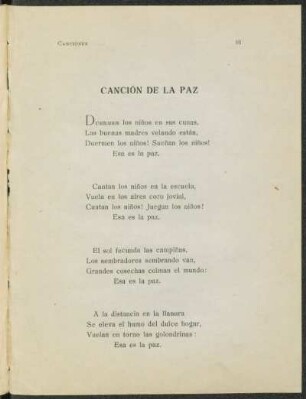 Canción de la paz