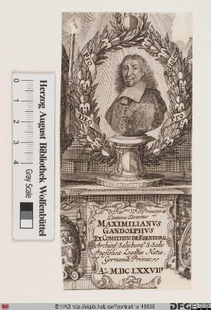 Bildnis Maximilian Gandolph (Frhr., 1669 Reichsgraf von Kuenburg), 1668-87 Fürsterzbischof von Salzburg