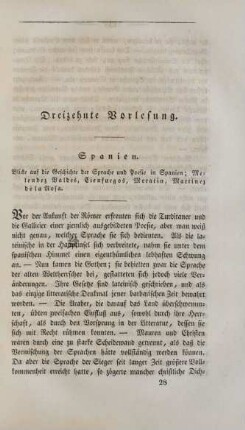 Dreizehnte Vorlesung. Spanien