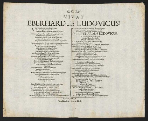 Vivat Eberhardus Ludovicus!