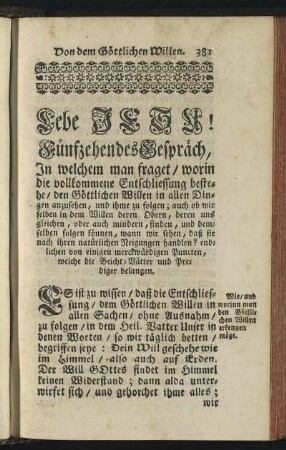 Fünfzehendes Gespräch, In welchem man fraget / worin die vollkommene Entschliessung bestehe / ...