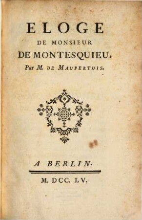 Eloge de M. de Montesquieu