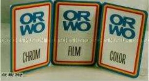 Werbeaufsteller "ORWO CHROM FILM COLOR"
