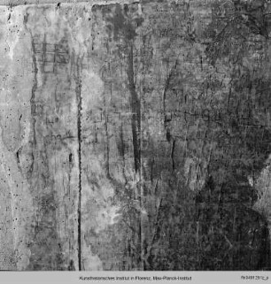 Zeichnung auf der Rückseite einer bemalten Holztafel
