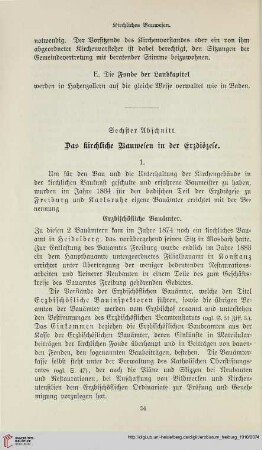 6. Abschnitt: Das kirchliche Bauwesen in der Erzdiözese