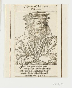 Bildnis Johannes Sleidanus, aus: Nicolas Reusner, "Kontrafakturbuch", Straßburg 1587