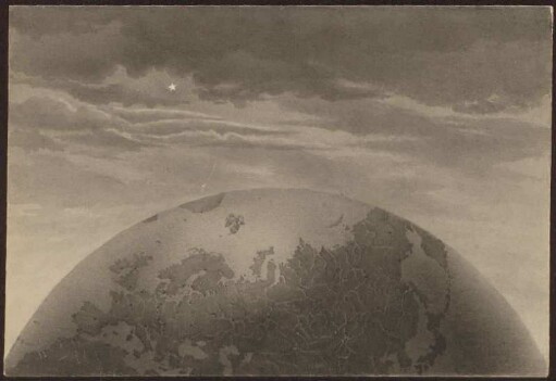 Die nördliche Halbkugel mit Himmel und Polarstern : Europa und Asien