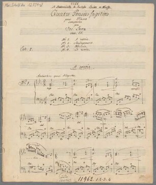 4 Keyboard pieces; pf; op. 25 - BSB Mus.Schott.Ha 12894-2