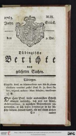 [XLIX.-LII . Stück] (December 1763)