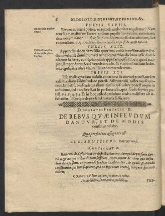 Disputatio Feudalis II. De Rebus Quae Infeudum Dantur, Et De Modis constituendi &c.
