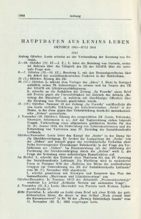 Hauptdaten Aus Lenins Leben Oktober 1913 - Juli 1914