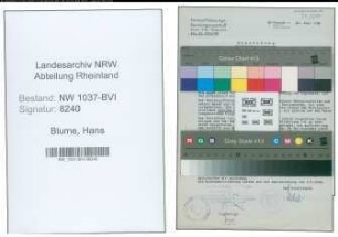 Entnazifizierung Hans Blume , geb. 12.02.1895 (Lehrer)