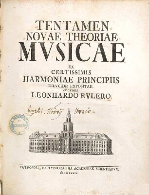Tentamen novae theoriae musicae : ex certissimis harmoniae principiis dilucide expositae