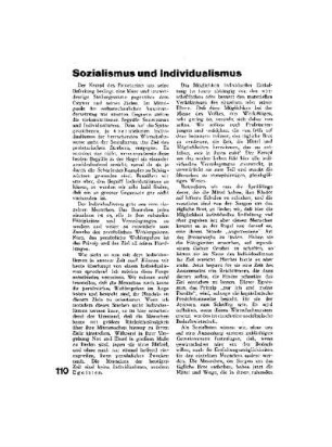 Sozialismus und Individualismus
