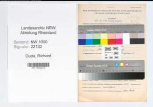 Entnazifizierung Richard Duda, geb. 09.10.1893 (Bahnsekretaer)
