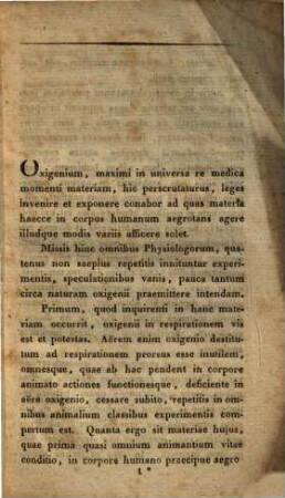 De oxigenio eiusque in corpus humanum, praecipue aegrotum, vi et potestate
