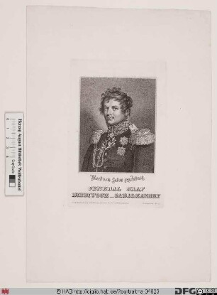 Bildnis Hans Karl Friedrich Anton Diebitsch von (-Sabalkanski) (1829 Graf)