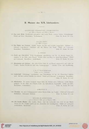 B. Meister des XIX. Jahrhunderts (Nr. 98-167)