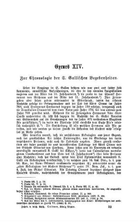 Excurs XIV. Zur Chronologie der S. Gallischen Begebenheiten.