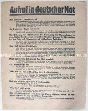 Propagandaflugblatt der Deutschen Staatspartei mit Ausrichtung auf die Unter- und Mittelschicht zur Reichstagswahl am 5. März 1933