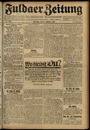 Ausgabe vom Dienstag, den 16. Oktober 1917.
