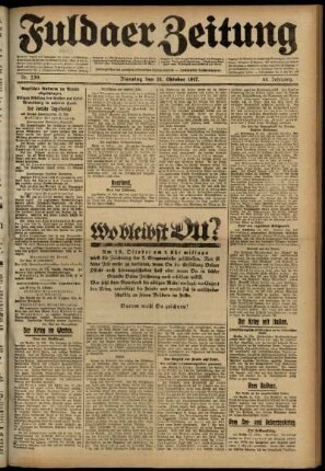 Ausgabe vom Dienstag, den 16. Oktober 1917.