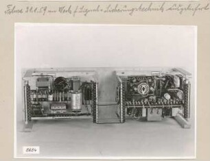 Einlagerungstelegrafie-Gerät, Einschub Rückseite. Foto 1953