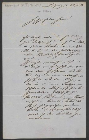 Brief an Friedrich Wilhelm Jähns : 24.01.1871