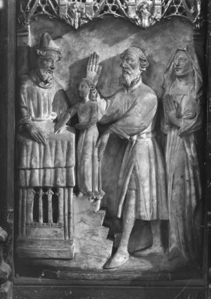 Detail vom Marienaltar, Tempelgang der Maria