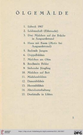 Ölgemälde (Nr. 1-15)