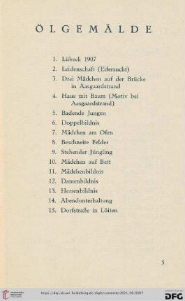 Ölgemälde (Nr. 1-15)