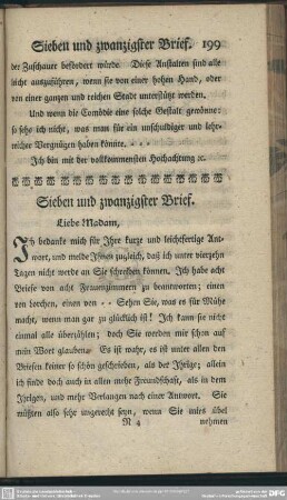 Sieben und zwanzigster Brief