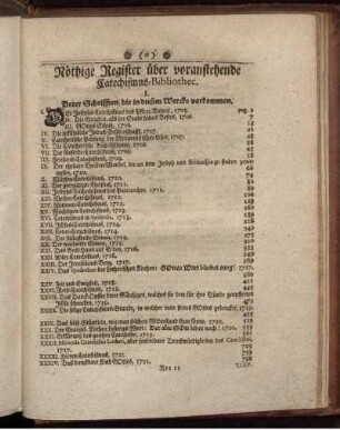 Nöthige Register über voranstehende Catechismus-Bibliothec.
