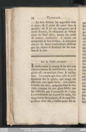 Sur la Poésie orientale.
