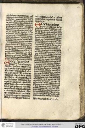 Ecce sacerdos magnus... Ante initium illius lectionis habetur sic Enoch placuit deo...