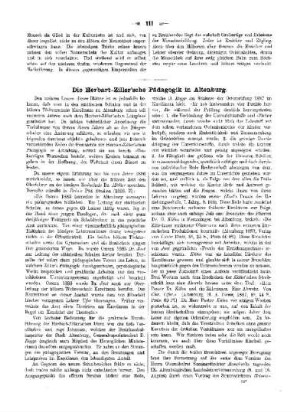 Die Herbart-Ziller'sche Pädagogik in Altenburg