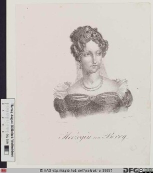 Bildnis (Marie) Caroline (Ferdinande Louise) de Bourbon, duchesse de Berry, geb. Prinzessin von Neapel-Sizilien