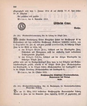 Nr. 129: Ministerialbekanntmachung über die Teilung der Diözese Jena