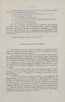 Das agronomisch-pedologische Institut