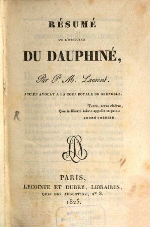 Résumé de l'histoire du Dauphiné