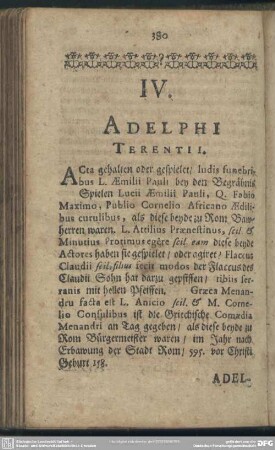 IV. Adelphi Terentii