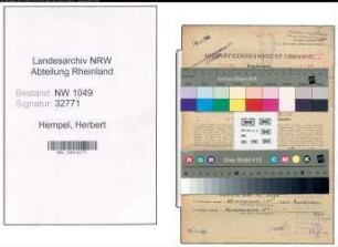 Entnazifizierung Herbert Hempel , geb. 19.09.1917 (Bahnpolizist)
