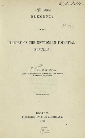 Elements of the Theory of the Newtonian Potential Function
