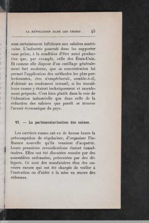 VI. La parlementarisation des usines