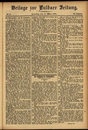 Zweite Ausgabe vom Sonntag, den 10. März 1895.