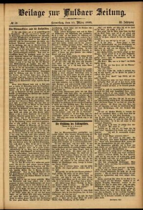 Zweite Ausgabe vom Sonntag, den 10. März 1895.