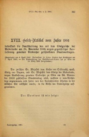 Landesgesetz-Sammlung für das Jahr .... 1881, H. 2 = 18/57