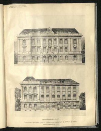 Concurrenz-Entwurf für eine Landes-Oberrealschule in Zwittau. Architekt: J. Zagler.
