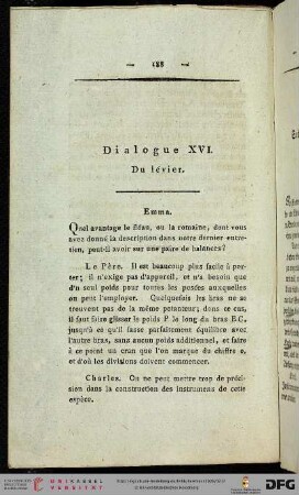 Dialogue XVI / Sechszehntes Gespräch